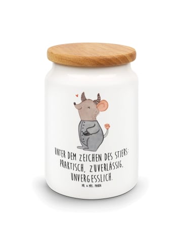 Mr. & Mrs. Panda Teedose Stier Astrologie mit Spruch in Weiß