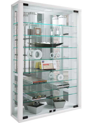 ebuy24 Vitrinenschrank VitrosaMini 4 Weiß 59 x 18 cm