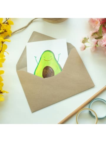 Mr. & Mrs. Panda Grußkarte Avocado Glücklich ohne Spruch in Weiß