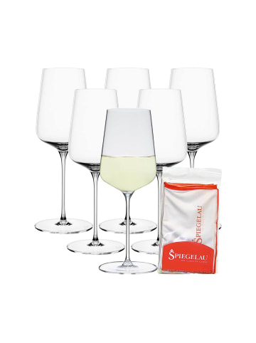 Spiegelau 6er Set Weißweingläser + Poliertuch Definition 430 ml in transparent