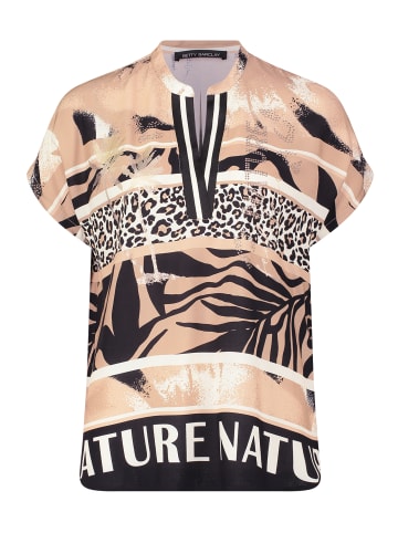Betty Barclay Longbluse mit Stehkragen in Beige/Schwarz