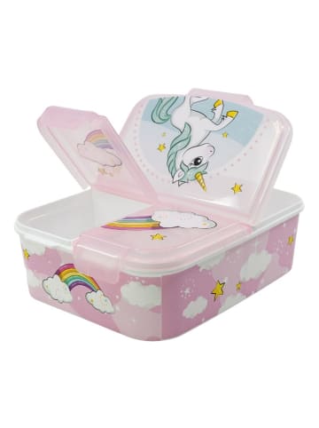 COFI 1453 Kinder Brotdose – Lunchbox mit 3 Fächern & tollem Design in Rosa