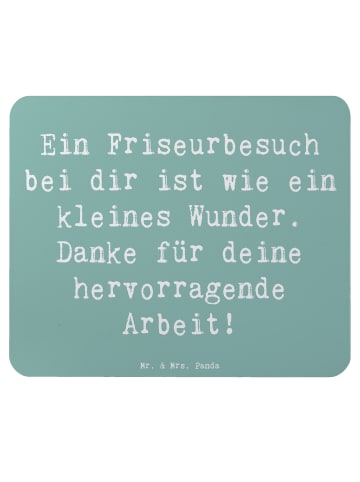 Mr. & Mrs. Panda Mouse Pad Spruch Friseur Wunder mit Spruch in Meeresbrise