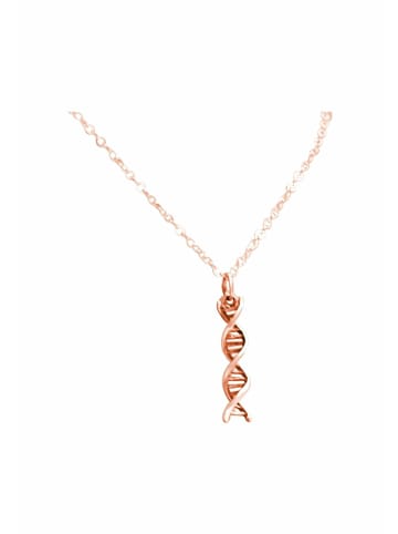 Gemshine Halskette mit Anhänger Spiral DNA Doppelt Helix Molekül in rose gold coloured