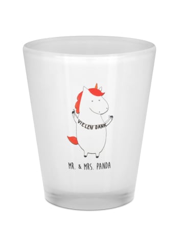 Mr. & Mrs. Panda Schnapsglas Einhorn Dankeschön ohne Spruch in Transparent