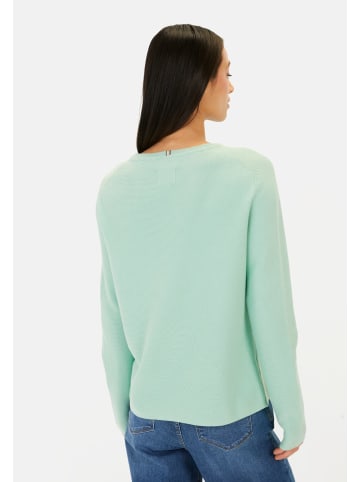 Camel Active Strickpullover aus reiner Baumwolle in Hellgrün