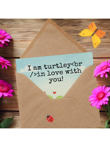 Mr. & Mrs. Panda Einladungskarte Schildkröten Paar Design mit Sp... in Weiß