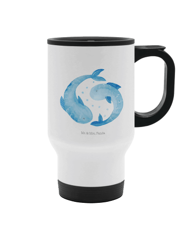 Mr. & Mrs. Panda Thermo Kaffeebecher Sternzeichen Fische ohne Sp... in Weiß