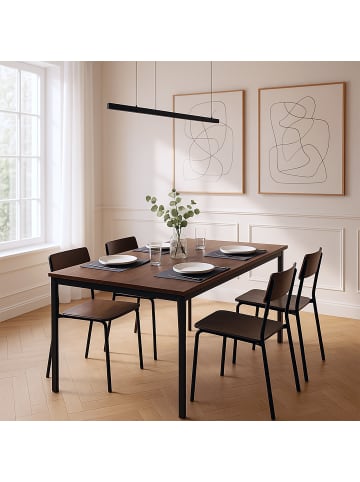 relaxdays Esstisch in Dunkelbraun/ Schwarz - (B)110 x (H)76 x (T)60 cm