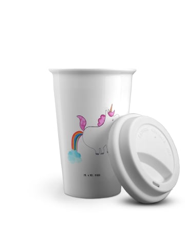 Mr. & Mrs. Panda Thermobecher Einhorn Pupsen ohne Spruch in Weiß