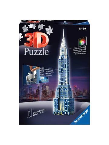Ravensburger Konstruktionsspiel Puzzle 216 Teile Chrysler Building bei Nacht 8-99 Jahre in bunt
