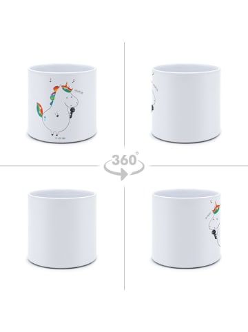 Mr. & Mrs. Panda XL Blumentopf Einhorn Sänger ohne Spruch in Weiß