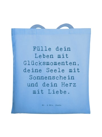 Mr. & Mrs. Panda Tragetasche Spruch Leichtigkeit im Leben mit Sp... in Sky Blue