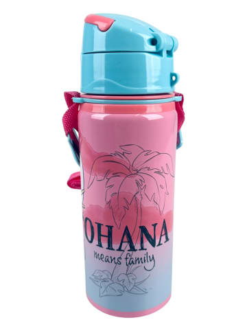 Lilo & Stitch Alu-Trinkflasche Disney Stitch 600 ml mit Klappdeckel & Tragegurt in Rosa
