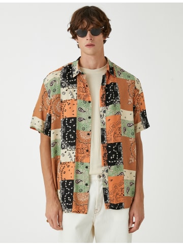 KOTON Shirt in Orange Gemustert