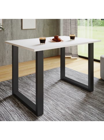 VCM  Premium Holz Esstisch Küchentisch Xona U 140x50 in Schwarz / Weiß