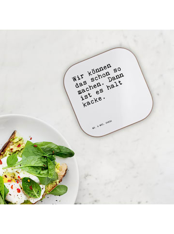 Mr. & Mrs. Panda Getränkeuntersetzer Wir können das schon... mit... in Weiß