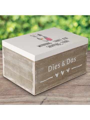 Mr. & Mrs. Panda Aufbewahrungsbox Tante Shopping mit Spruch in Weiß