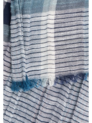 Camel Active Multicolour Webschal aus Baumwoll-Twill in Dunkelblau