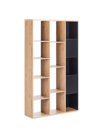 Beliani Bücherregal BANGOR in Braun/Schwarz - (W) 99 x (H) 175 x (L) 26 cm