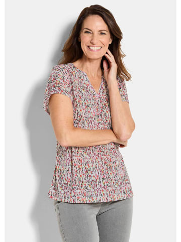 GOLDNER Kurzgröße:  Jerseyshirt Cityshirt mit floralem Design in bunt / gemustert