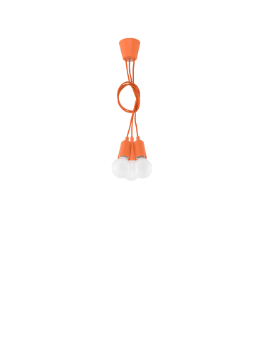 Nice Lamps Hängleuchte RENE 3 in Orange mit dem longen PVC-Kabel loft style E27 NICE LAMS