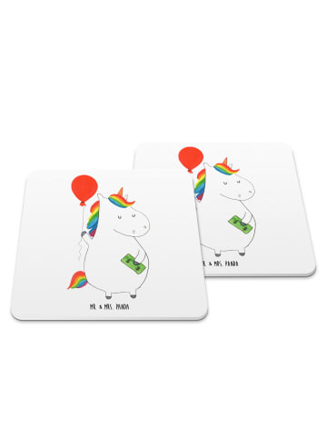 Mr. & Mrs. Panda Tischuntersetzer Einhorn Luftballon ohne Spruch in Weiß