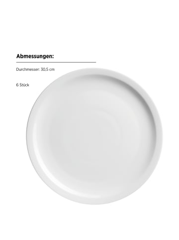 Mäser Pizzateller Set, Porzellan Barca in Weiß