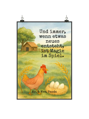 Mr. & Mrs. Panda wanddeko Huhn Stolz Design mit Spruch in Weiß
