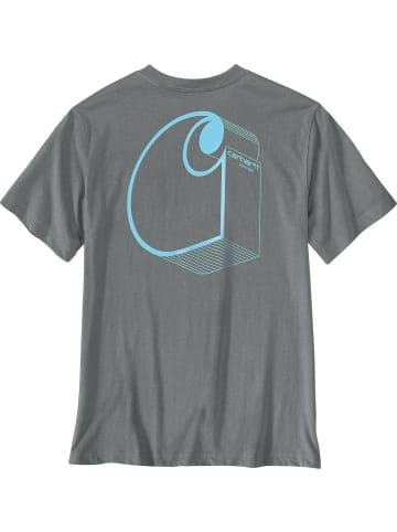 CARHARTT  T-Shirt "Irvine Relaxed 3D Logo T-Shirt" in Weather Ash Heather