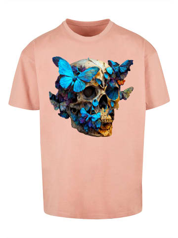 F4NT4STIC Heavy Oversize T-Shirt Schmetterling Skull OVERSIZE TEE in amber