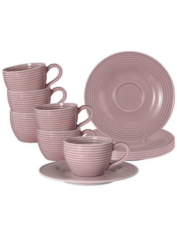 Seltmann Weiden 6er Set Espressotassen mit Untertassen Beat Color Glaze in 100 ml in Altrosa