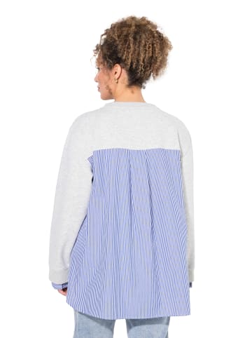 Ulla Popken Sweatshirt in hellgrau mélange