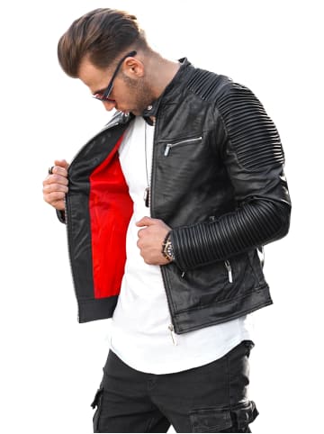 behype Kunstlederjacke B-REESE in schwarz