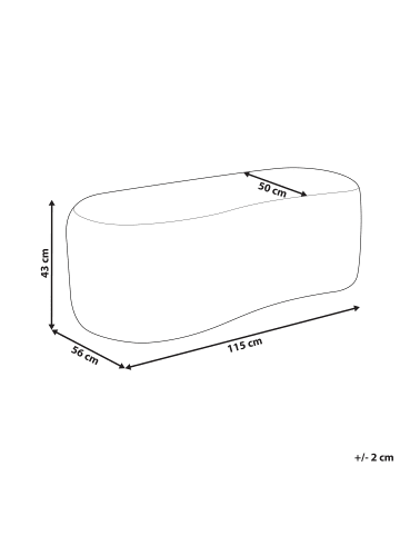 Beliani Bettbank BAYARD in Weiß - (W) 115 x (H) 43 x (L) 56 cm