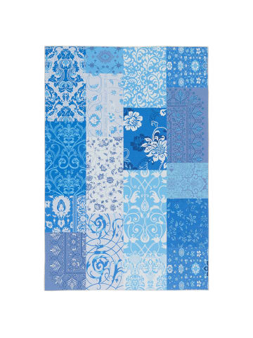 Pergamon Luxus Vintage Designerteppich Patchwork in Blau