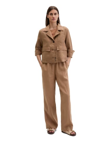 Marc O'Polo Leinen-Overshirt straight in Burnt Brown