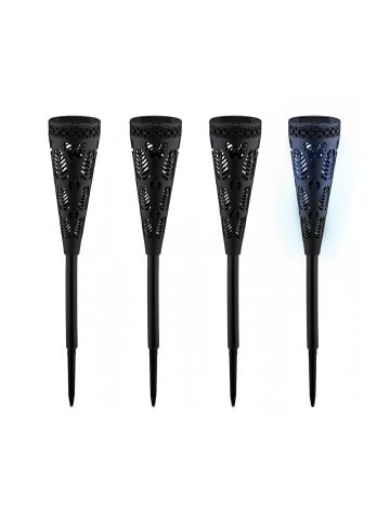 relaxdays 4 x Solarlampe in Schwarz