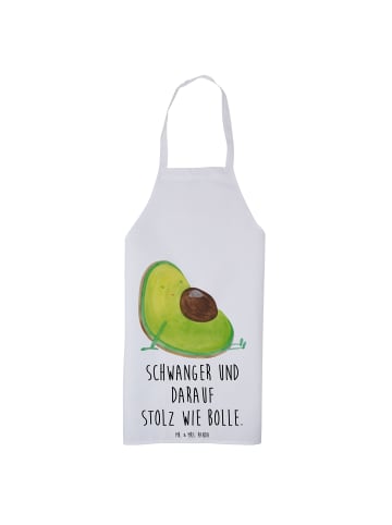 Mr. & Mrs. Panda Grillschürze Avocado Schwangerschaft mit Spruch in Weiß
