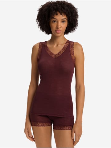 Hanro Trägertop Woolen Lace in vivid brown