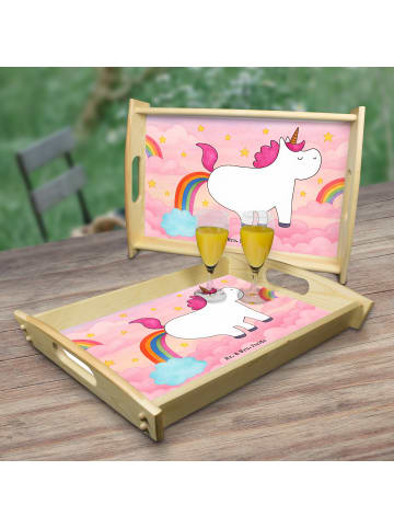 Mr. & Mrs. Panda Knietablett Einhorn Pupsen Design ohne Spruch in Weiß