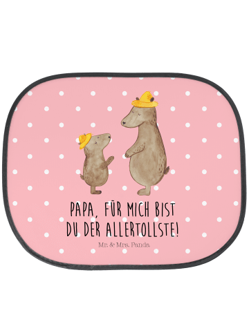 Mr. & Mrs. Panda Auto Sonnenschutz Bären mit Hut mit Spruch in Rot Pastell