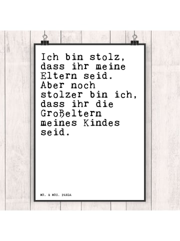 Mr. & Mrs. Panda Wandbild Ich bin stolz, dass... mit Spruch in Weiß