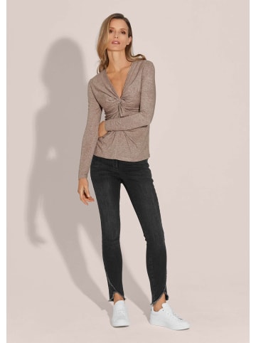 MADELEINE Shirt mit Knotendetail in taupe / melange