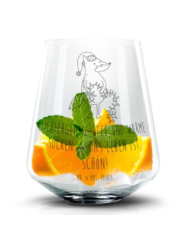 Mr. & Mrs. Panda Tumbler Glas Fuchs Weihnachten mit Spruch in Transparent