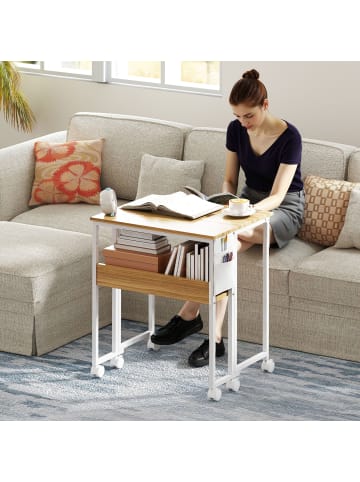 HOMCOM klappbarer Schreibtisch-63L x 50B x 75H cm-Naturholz