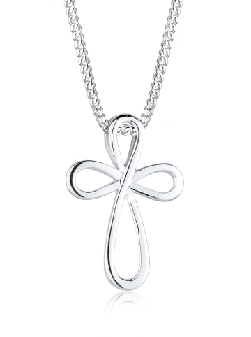 Elli Halskette 925 Sterling Silber Infinity, Kreuz in Silber