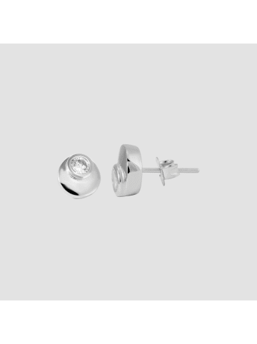 Adeliás Damen Ohrringe – Ohrstecker aus 925 Silber mit Zirkonia in silber
