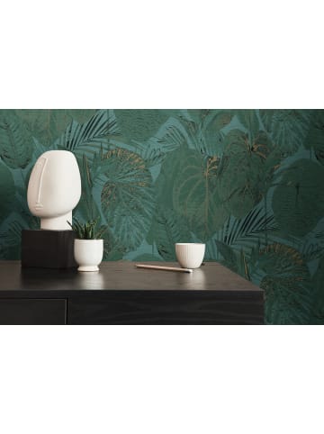 A.S. Création Tapete Paradise Leaf in Petrol