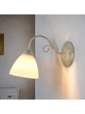 Licht-Erlebnisse Wandlampe (B)13 x (H)23 cm in Shabby Weiß WeißShabby Weiß Weiß
